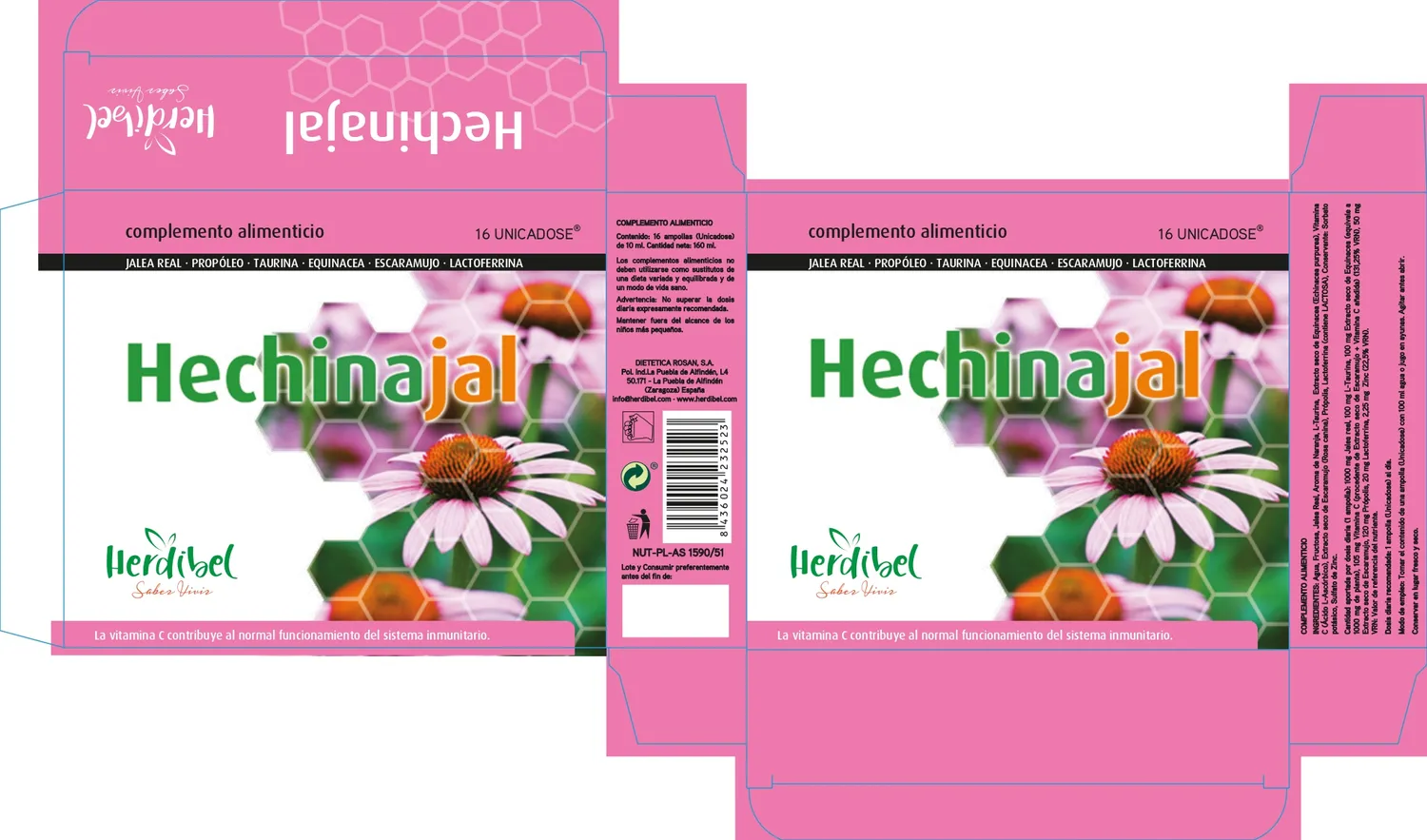 Herdibel Hechinajal C-vitamin 16 endosdoser immunstöd
