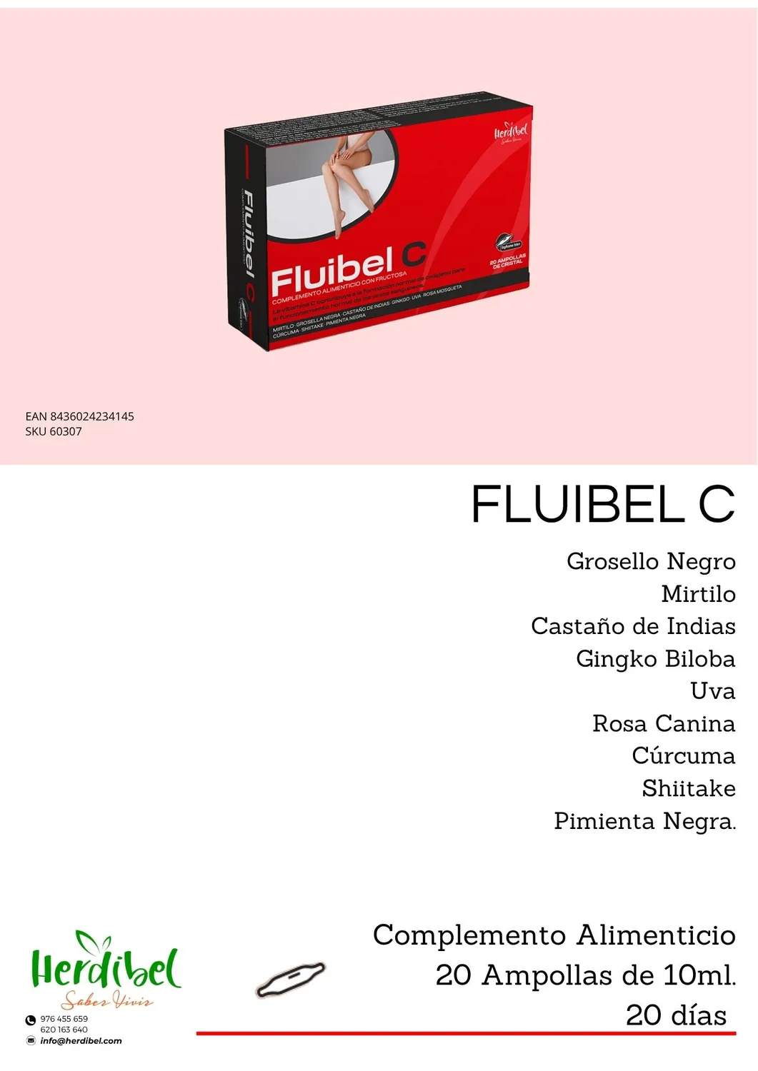 Herdibel Fluibel drickampuller 20x10 ml cirkulation