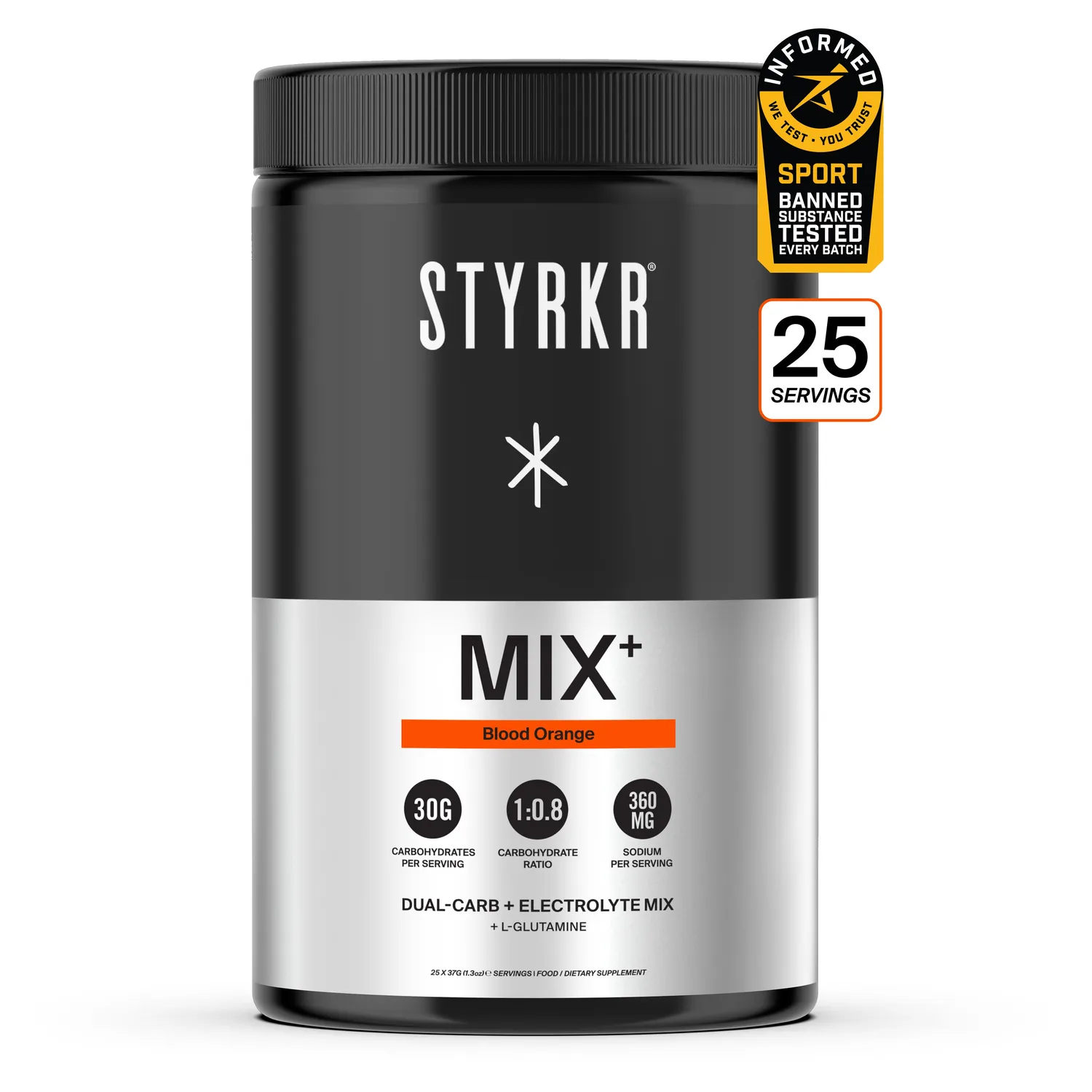 Styrkr MIX+ Blood Orange sportdryck 555 g