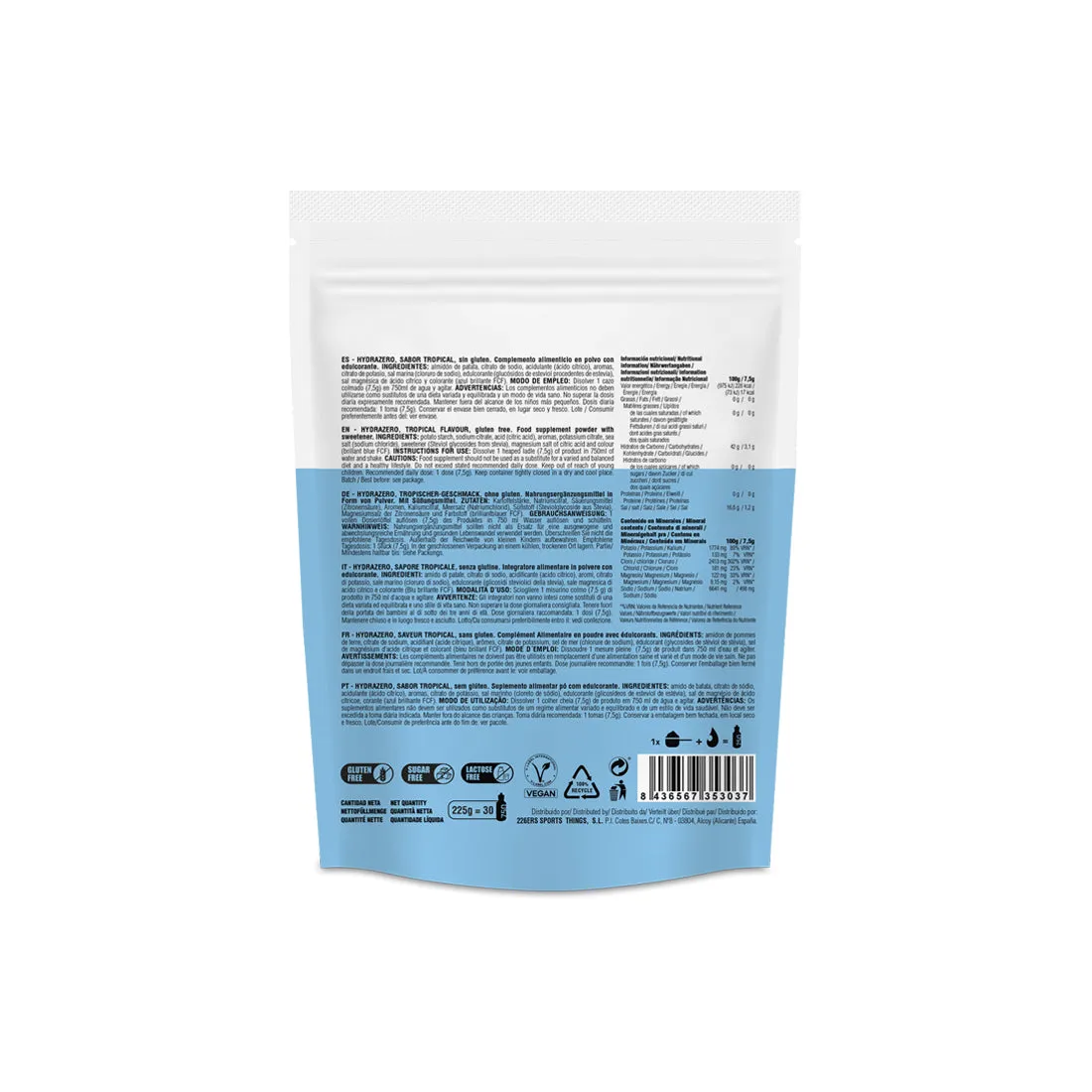 226ERS Hydrazero elektrolytdryck jordgubb 225 g