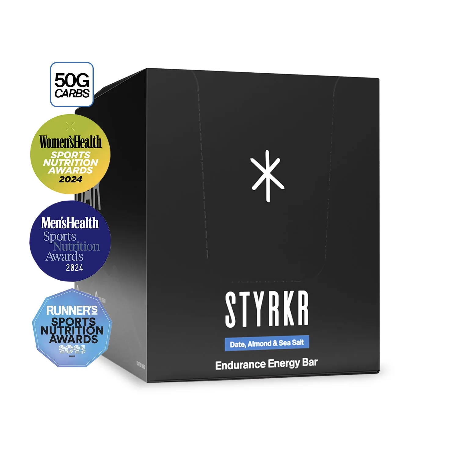 Styrkr BAR50 energibar dadlar mandel havssalt 12-pack