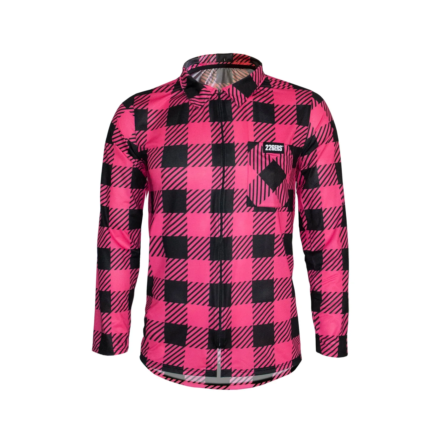 226ERS Plaid cykeltröja blå M rutig