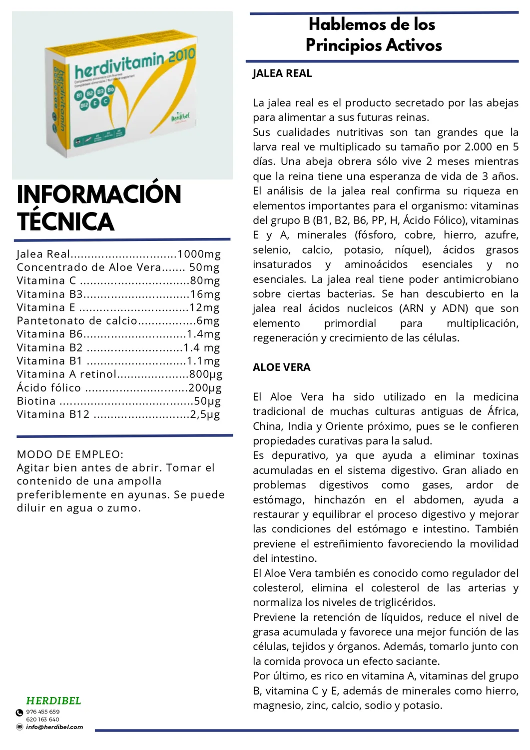 Herdibel Herdivitamin 2010 ampuller 20x10 ml energi