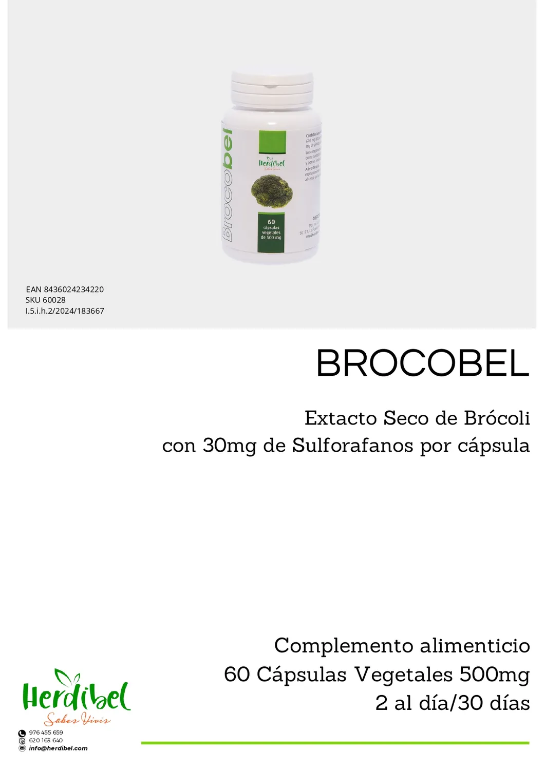 Herdibel Brocobel kapslar 60 st 30 mg sulforafan