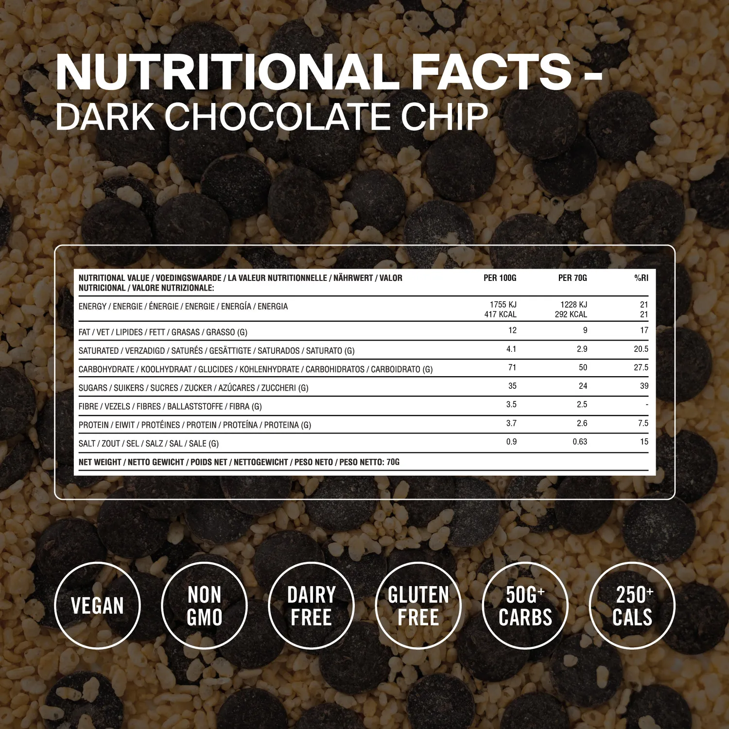 Styrkr BAR50 Dark Chocolate Chip energibar 12-pack 50 g