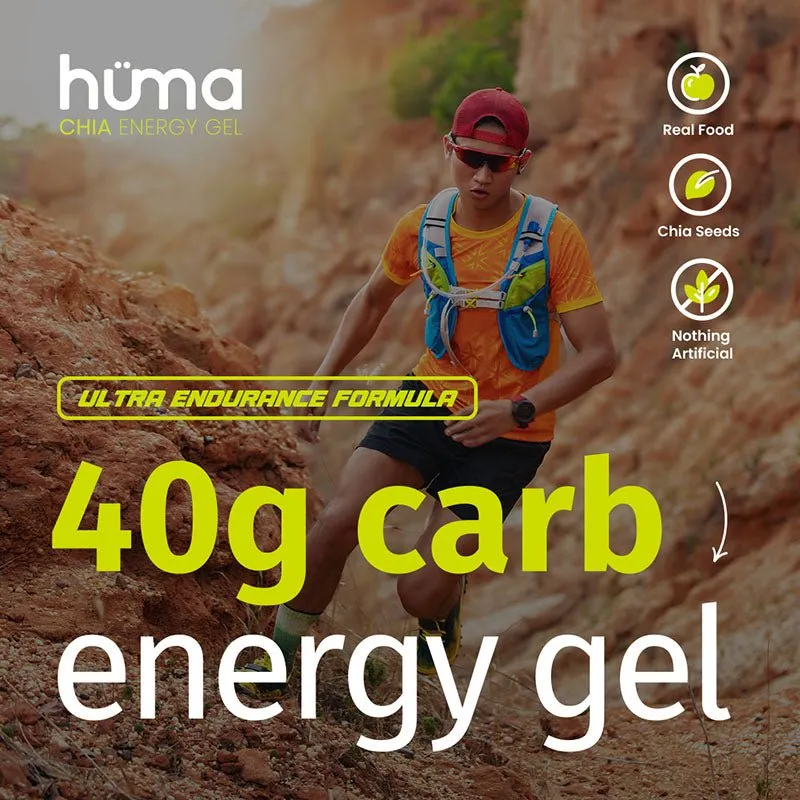 Hüma Ultra energigel äppelpaj 1-pack 40 g kolhydrater