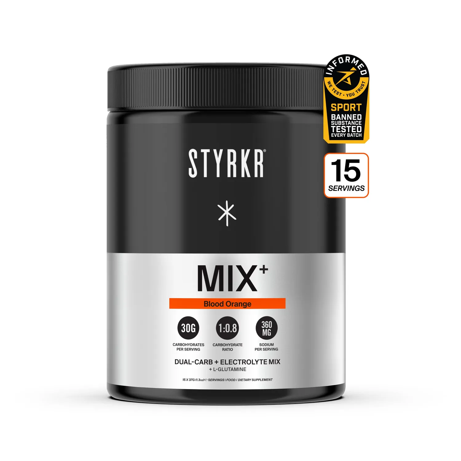 Styrkr MIX+ Blood Orange sportdryck 555 g