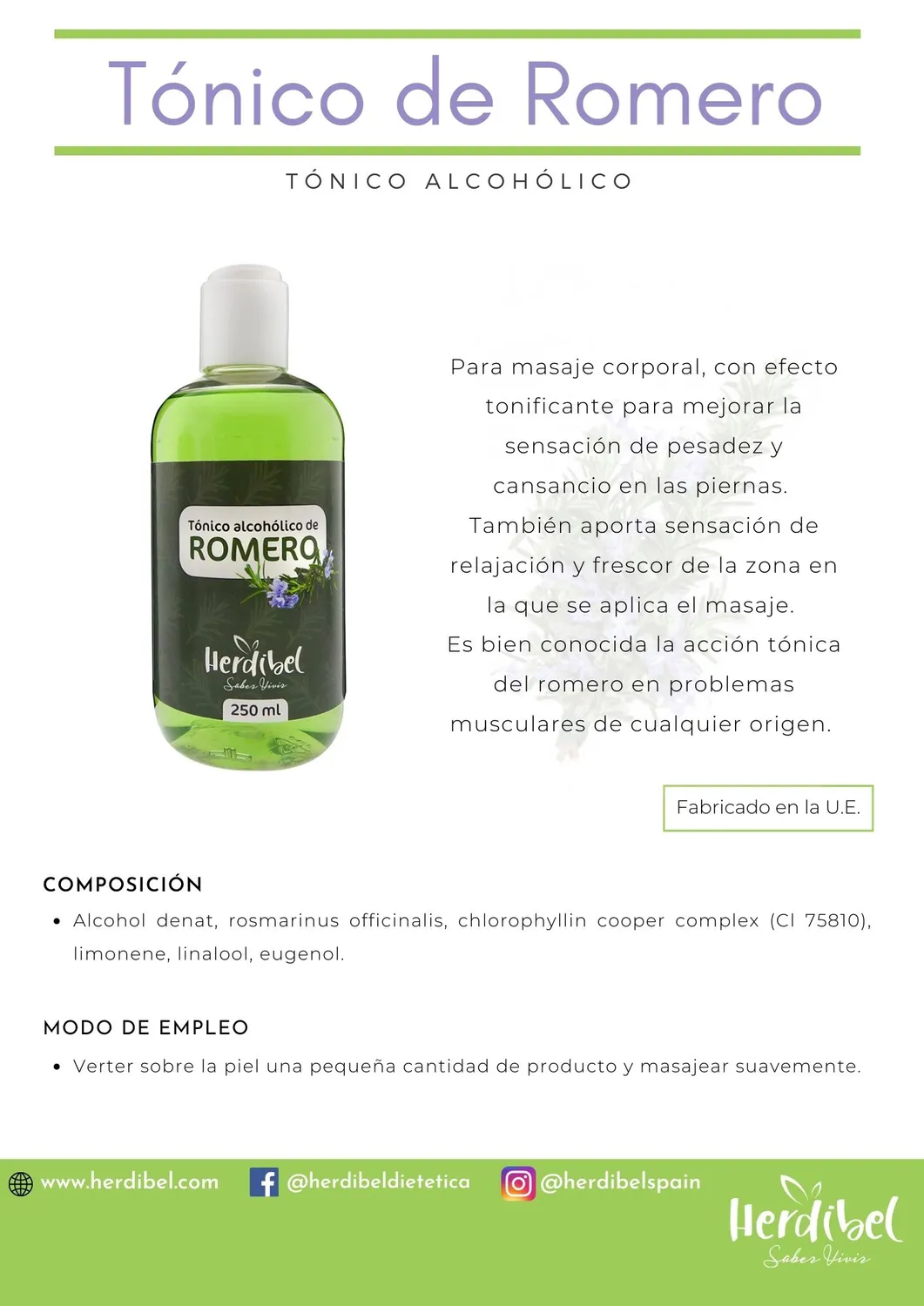 Herdibel Romero rosmarintonic 250 ml värme