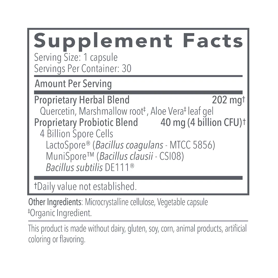 Biocidin Botanicals Proflora 4R probiotika 30 kapslar spor