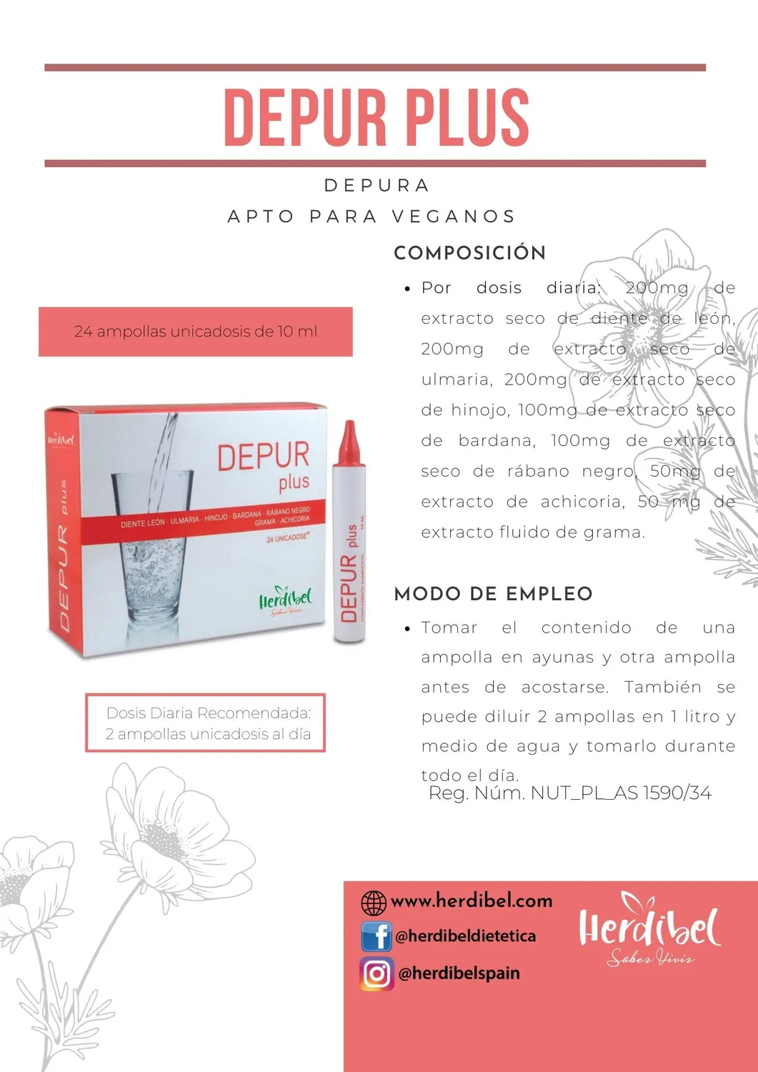 Herdibel Depur Plus detox 24 endoser