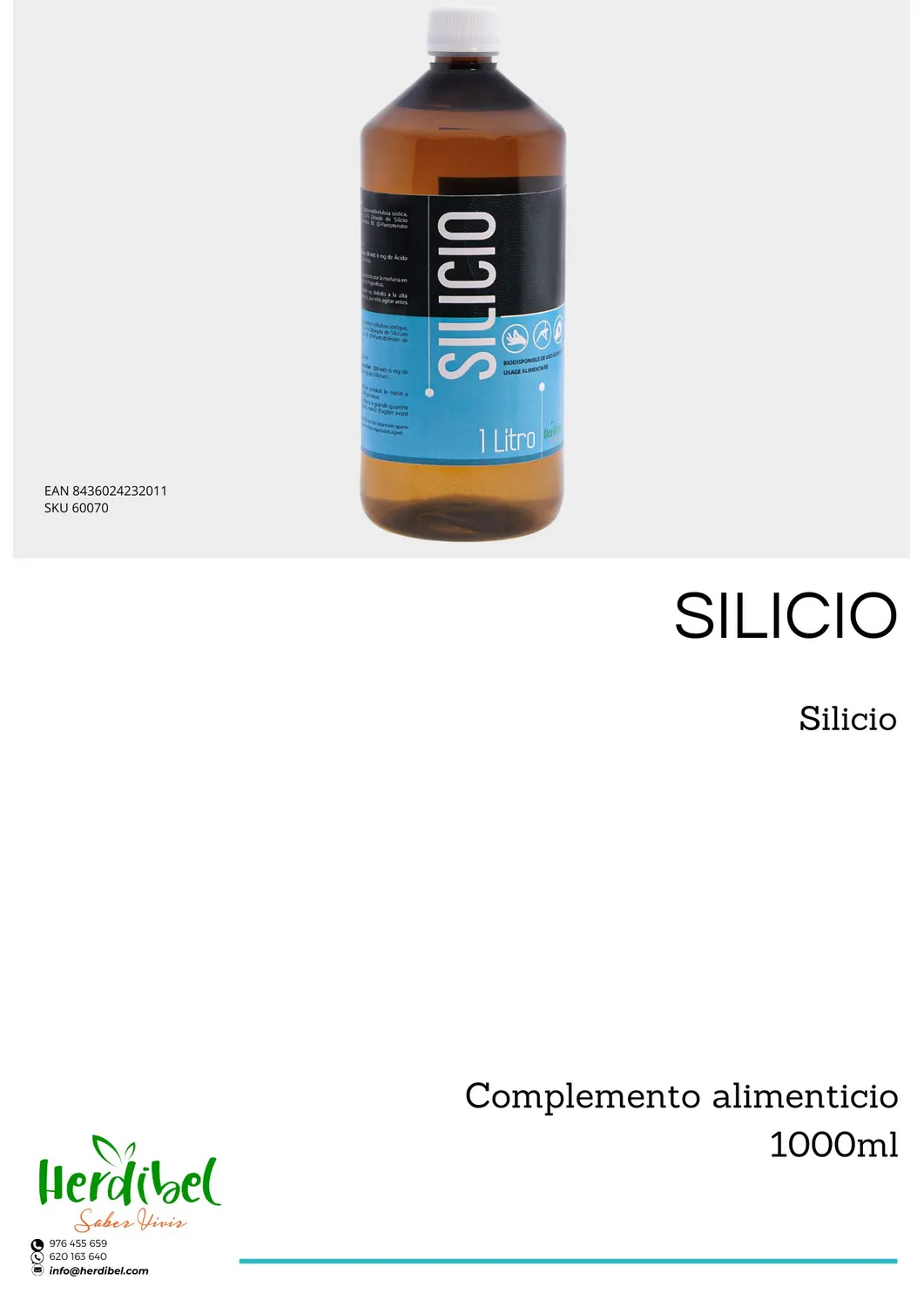Herdibel Silicio kisel flytande 1 liter ben