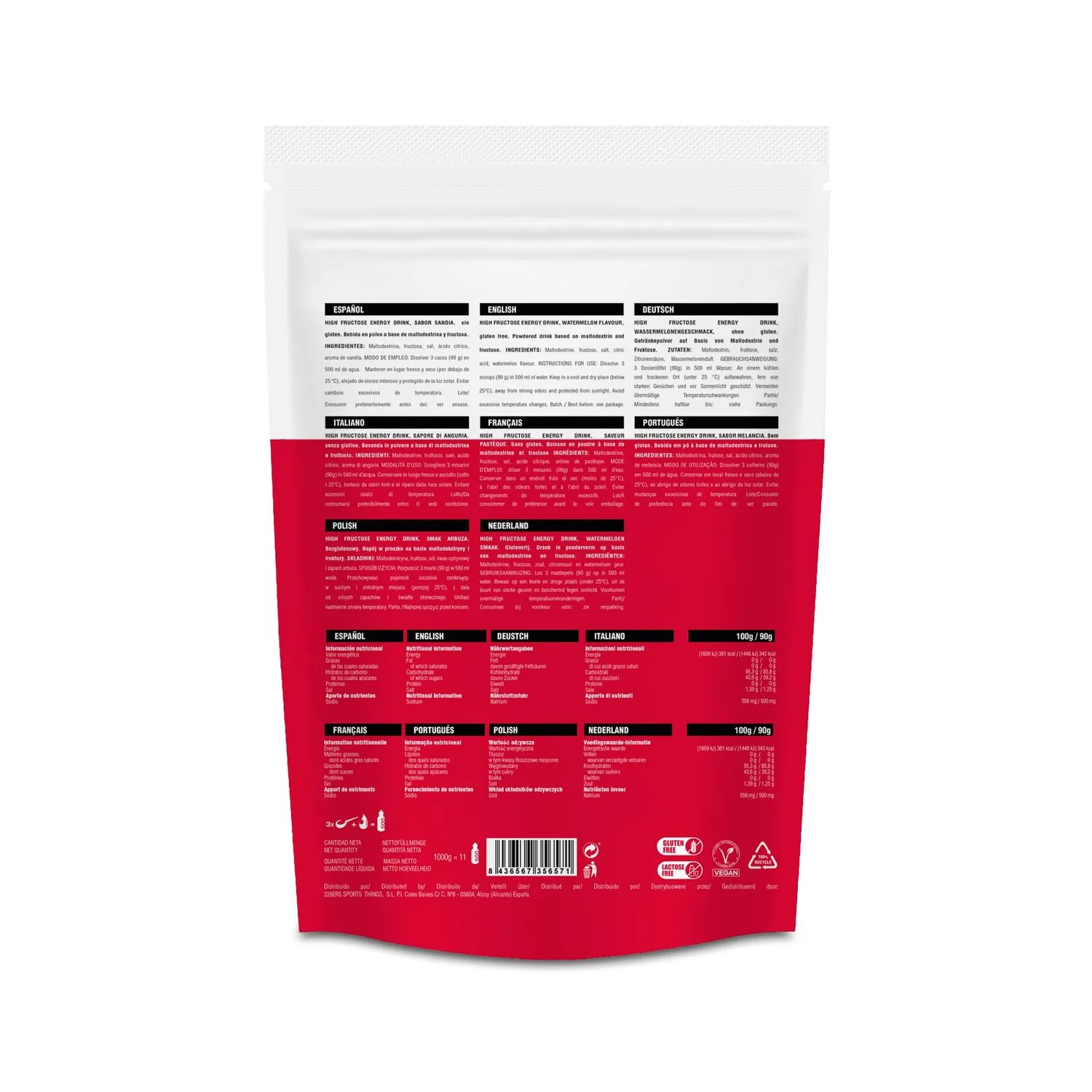 226ERS High Fructose energidryck 1kg kolhydrater